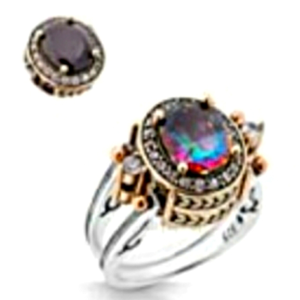 Alexandrite and Black Onyx reversible ring.  Womens size 9.